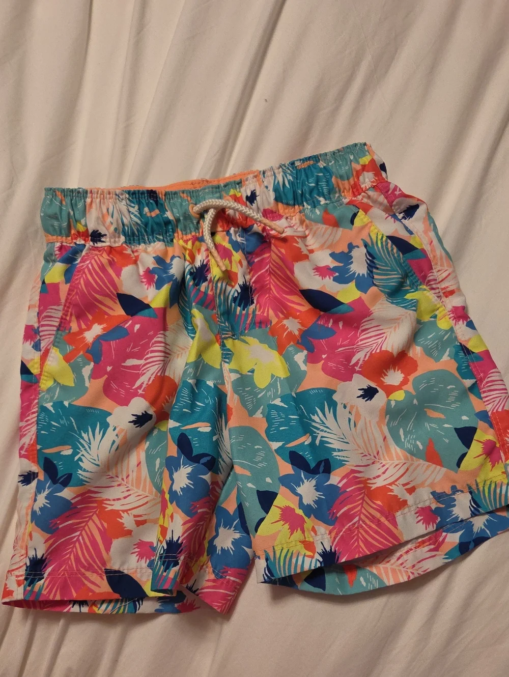 Cat & Jack Tropical Floral Swim Trunks - Pink, Blue, Yellow